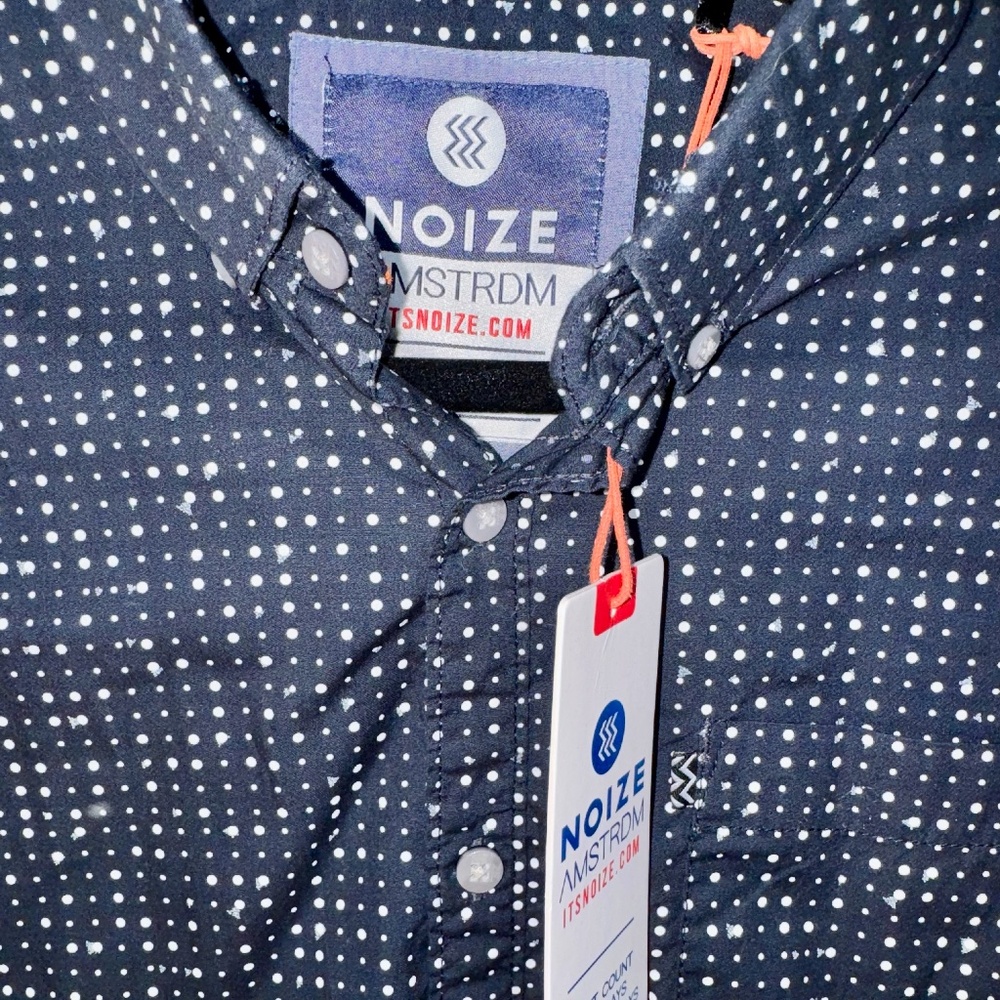 Men’s Blue Polka Dot Short Sleeve Button Down Shirt – Size Small – NWT - Picture 6 of 8